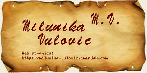 Milunika Vulović vizit kartica